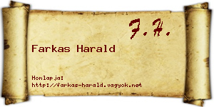 Farkas Harald névjegykártya